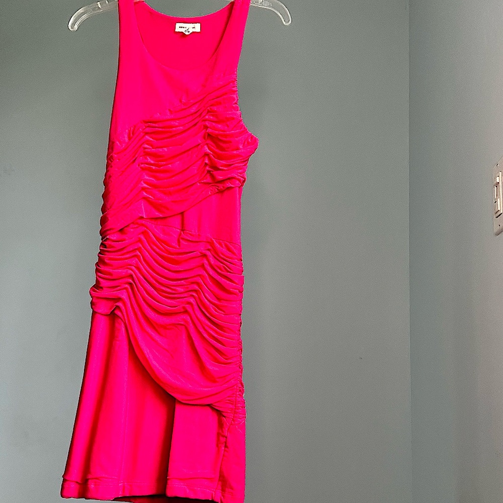 Silence and Noise ruched pink mini dress